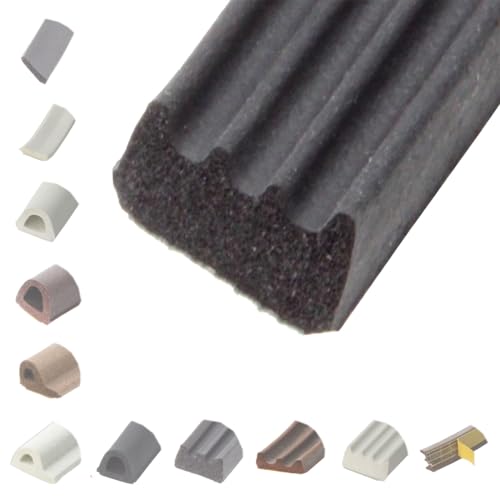 BRESKO 6-100 m Fensterdichtung Selbstklebend Dichtung Gummidichtung Epdm Türdichtung Dichtband Gummi Fenster Profil Abdichtung Dichtungsprofil (EE - 15x8 mm - schwarz, 20 m) von BRESKO