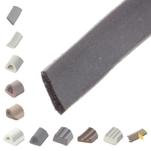 BRESKO 6-100 m Fensterdichtung Selbstklebend Dichtung Gummidichtung Epdm Türdichtung Dichtband Gummi Fenster Profil Abdichtung Dichtungsprofil (I - 8x2 mm - schwarz, 10 m) von BRESKO