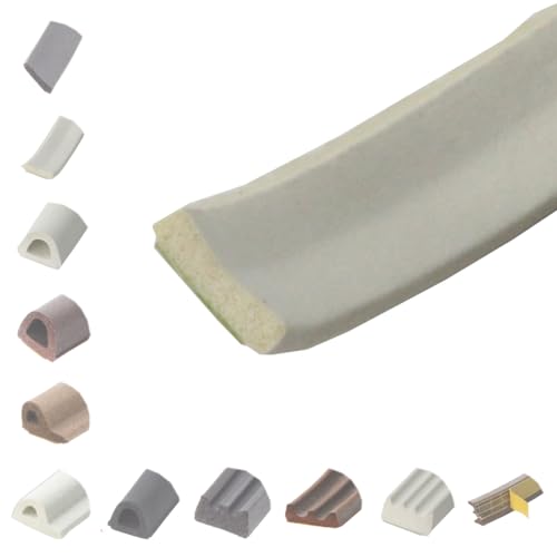 BRESKO 6-100 m Fensterdichtung Selbstklebend Dichtung Gummidichtung Epdm Türdichtung Dichtband Gummi Fenster Profil Abdichtung Dichtungsprofil (I - 8x2 mm - weiß, 10 m) von BRESKO