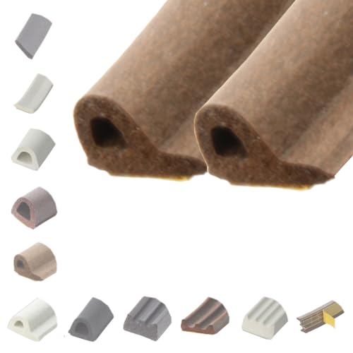 BRESKO 6-100 m Fensterdichtung Selbstklebend Dichtung Gummidichtung Epdm Türdichtung Dichtband Gummi Fenster Profil Abdichtung Dichtungsprofil (P - 9x5,5 mm - braun, 2 x 25 m (50 m)) von BRESKO