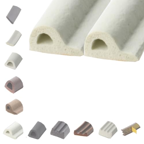 BRESKO 6-100 m Fensterdichtung Selbstklebend Dichtung Gummidichtung Epdm Türdichtung Dichtband Gummi Fenster Profil Abdichtung Dichtungsprofil (P - 9x5,5 mm - weiß, 2 x 3 m (6 m)) von BRESKO