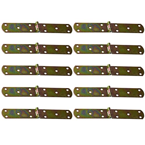 BRESKO Kistenband Scharniere Möbelband Möbelscharniere Tischband Truhenband Beschlag gelb galvanisiert verzinkt (10 Stück - 250x38 mm) von BRESKO