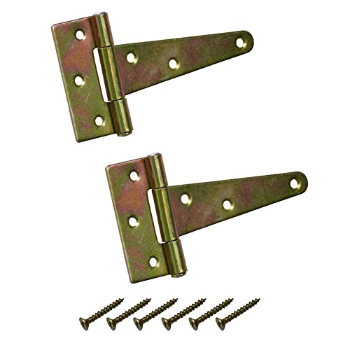 BRESKO Kreuzgehänge verzinkt Scharnier Torband Türband Ladenband T-Scharniere T-Bänder 2er Set mit Schrauben (100x30x65 mm) von BRESKO