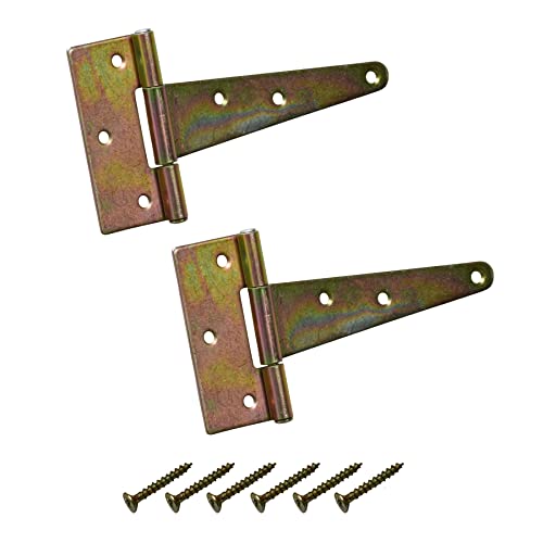 BRESKO Kreuzgehänge verzinkt Scharnier Torband Türband Ladenband T-Scharniere T-Bänder 2er Set mit Schrauben (125x35x80 mm) von BRESKO