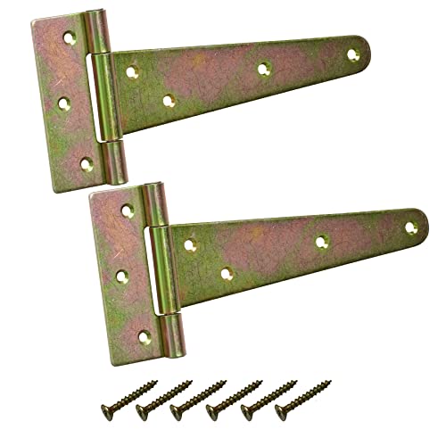 BRESKO Kreuzgehänge verzinkt Scharnier Torband Türband Ladenband T-Scharniere T-Bänder 2er Set mit Schrauben (200x50x110 mm) von BRESKO