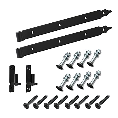 BRESKO Ladenband mit Kloben und Schrauben 2er Set schwarz Torband Tor Scharnier Ladenbänder Haken Türband Klobenhalter Kreuzgehänge Ladenbänder für Gartentor Türscharniere (2er Set - 600x40mm - Ø16mm) BRESKO Ladenband mit Kloben und Schrauben 2er Set schwarz Torband Tor Scharnier Ladenbänder Haken Türband Klobenhalter Kreuzgehänge Ladenbänder für Gartentor Türscharniere (2er Set - 600x40mm - Ø16mm) von BRESKO