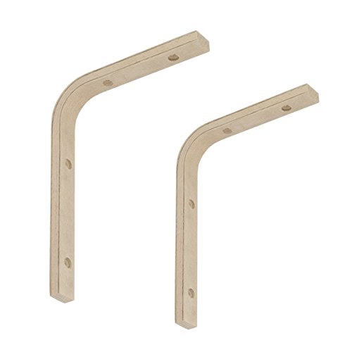 BRESKO Regalhalter Regalkonsole Regalsystem Wandkonsole Konsole Regalträger Regalwinkel Regalboden Winkelträger Wandhalter Holz Buche 2 Stück (150x200 mm) von BRESKO