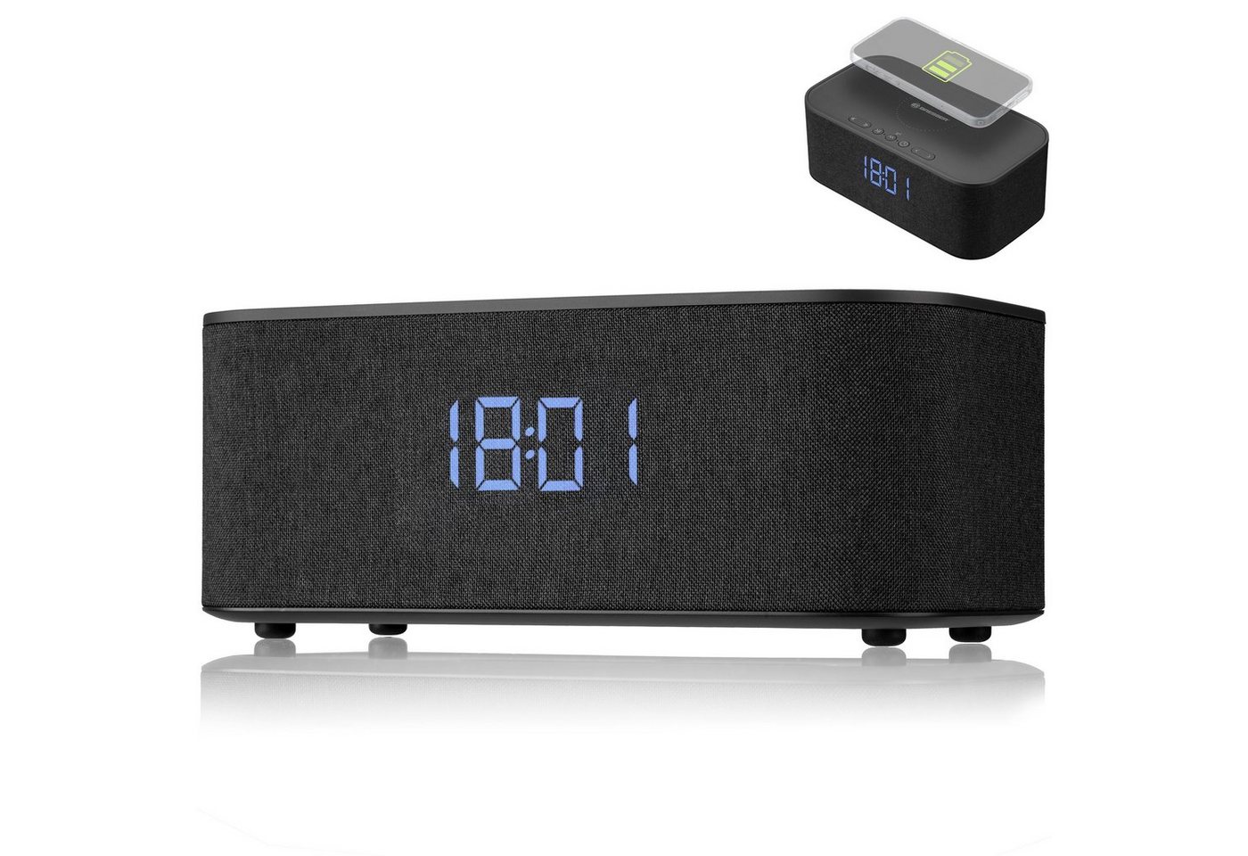 BRESSER Funkwecker Bluetooth Stereo-Lautsprecher mit Weck- und Ladefunktion von BRESSER