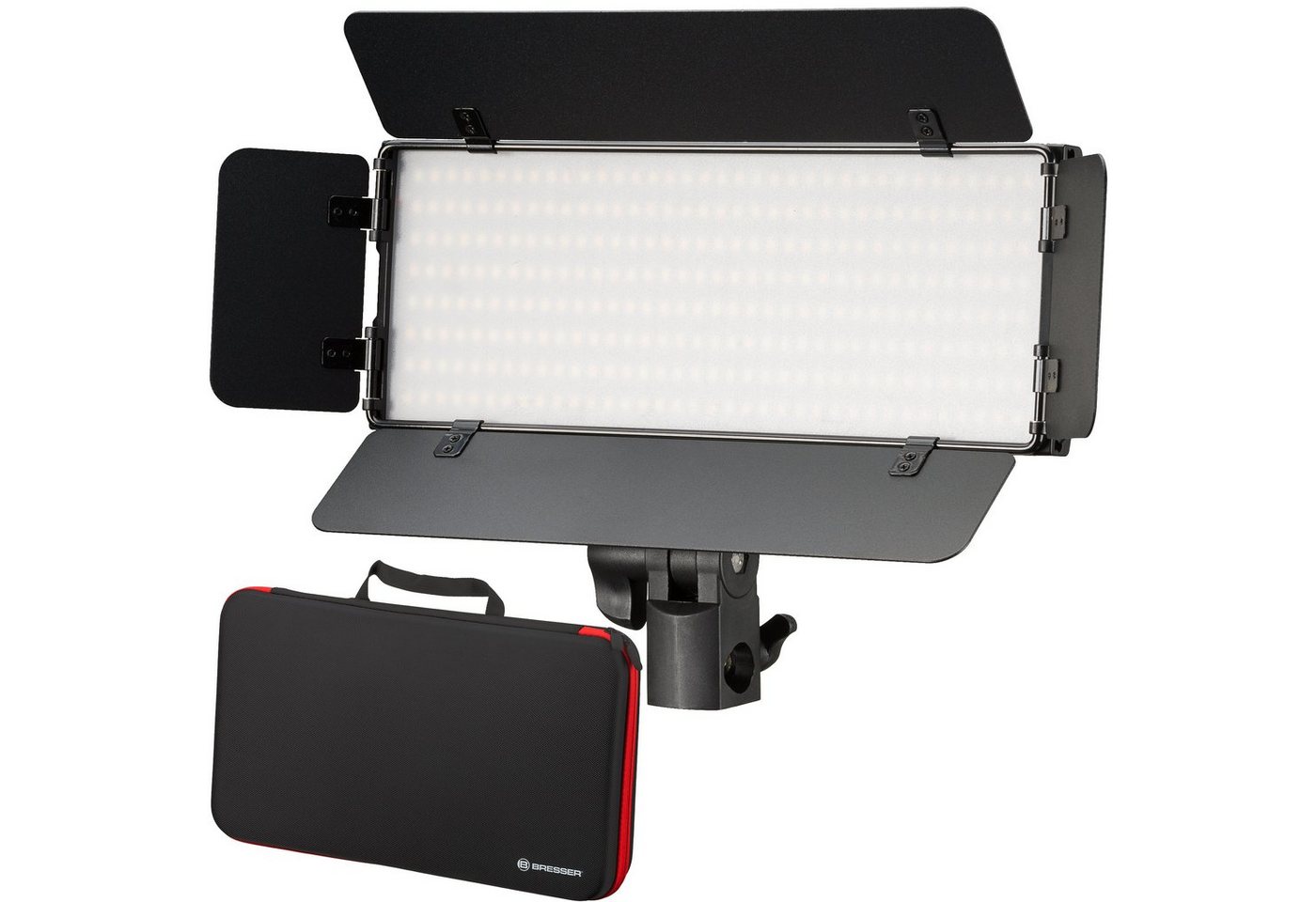 BRESSER Tageslichtlampe PT 30B-II LED Bi-Color Videoleuchten-Set mit Lichtklappen, Akkus, Net… von BRESSER