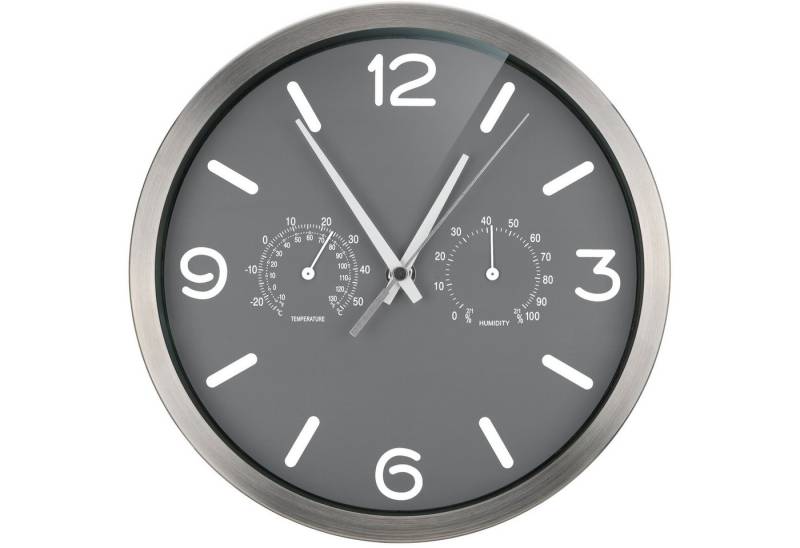 OPTUS Wanduhr MyTime ND DCF Thermo-/ Hygro- Wanduhr 25cm - anthr von OPTUS