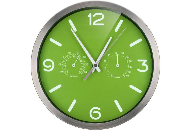 OPTUS Wanduhr MyTime ND DCF Thermo-/ Hygro- Wanduhr 25cm - grün von OPTUS