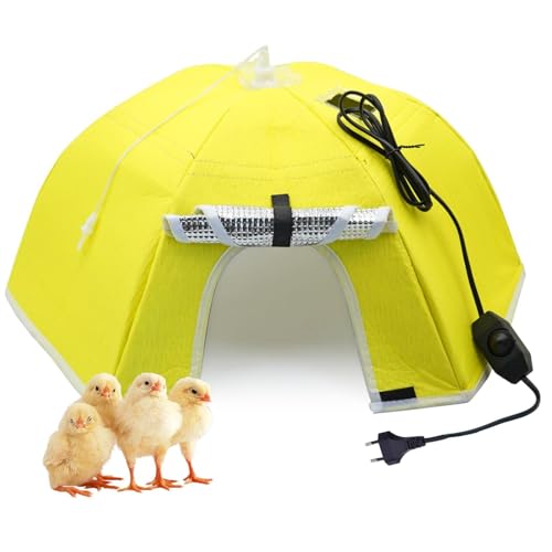 BREUAILY Hühnerstall Heizung Küken Brooder Heizplatte mit Transparentes Sichtfenster Geflügel Zuchtschirm MAX Heiztemperatur 80 ℃ Geeignet für Hält bis zu 50 Küken Leicht zu Reinigen von BREUAILY