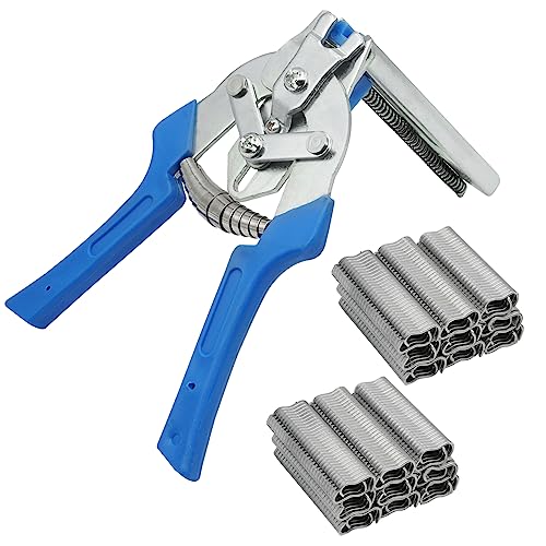 BREUAILY Typ M Nagelringzange mit 1200 M Nägeln Rapid Zaunzange mit Kunststoff Griff Drahtbefestigungszangen zaunklammern zange Zaun Wartung Schweißen Handwerkzeug von BREUAILY