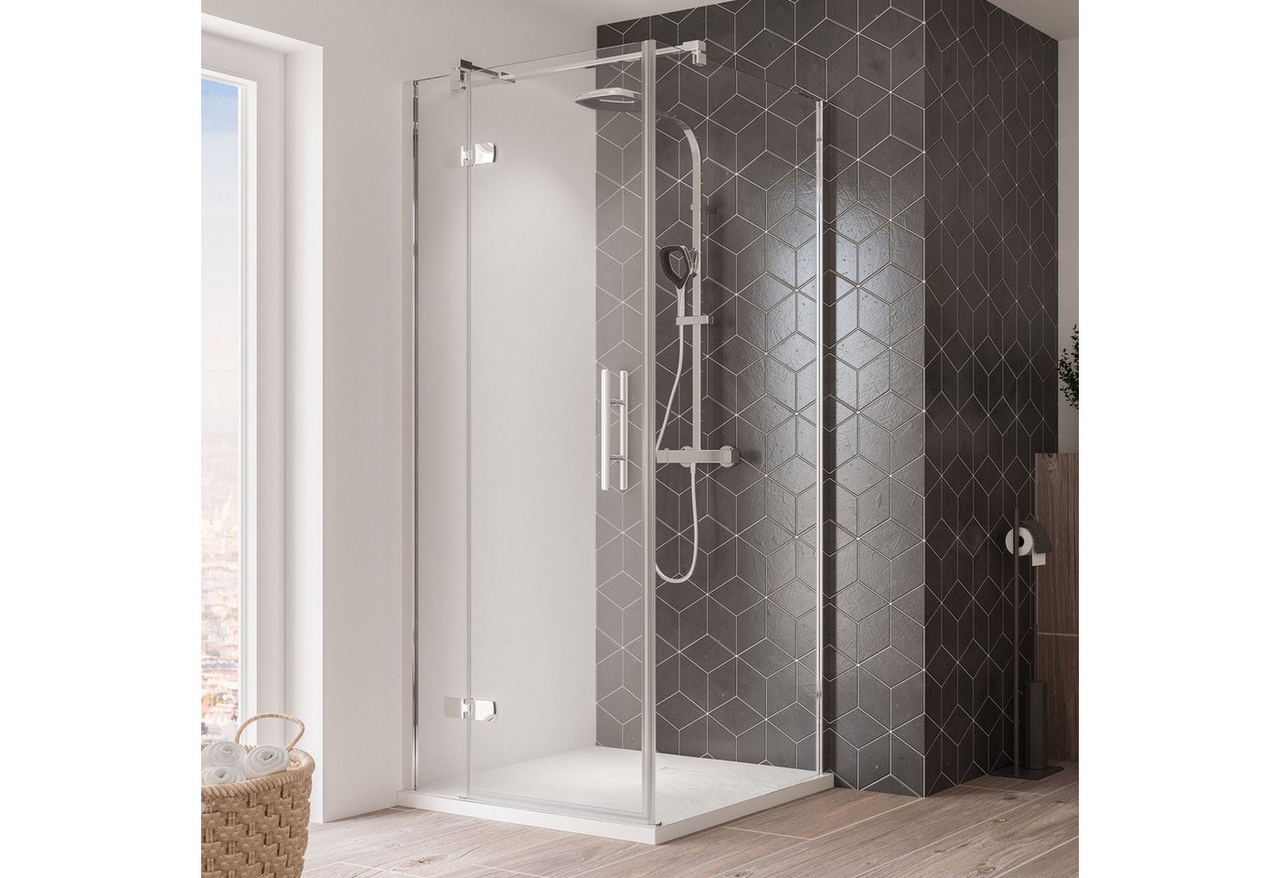 BREUER Duschwand Avanta Seitenwand für Drehtür + Festteil alu chromeffekt Klarglas BREUER Duschwand Avanta Seitenwand für Drehtür + Festteil alu chromeffekt Klarglas von BREUER