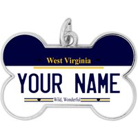 Personalisierte Hundemarke Benutzerdefinierte Name Bundesstaat West Virginia Lizenzschild Knochenform Metall Haustier Id von BRGiftShop