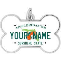 Personalisierte Hundemarke Benutzerdefinierter Name State Florida Nummernschild Knochenförmige Metall Haustier Id von BRGiftShop