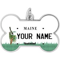 Personalisierte Hundemarke Benutzerdefinierter Name Zustand Maine Nummernschild Knochenförmige Metall Haustier Id von BRGiftShop