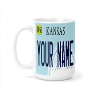 Personalisierte Tasse Custom Kansas Nummernschild 15Oz Keramiktasse/18Oz Reisetasse von BRGiftShop