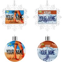Personalisierte Verzierung Benutzerdefinierte Name Utah State Nummernschild Tag Weihnachtsbaum von BRGiftShop