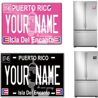 Personalisierter Magnet Benutzerdefinierter Name Juice Rico State Pink Blackout Urlaub 2021 Nummernschild Quadrat Kühlschrank von BRGiftShop