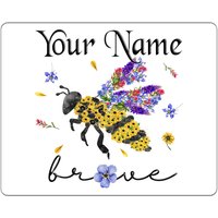 Personalisierter Magnet Name Positive Inspirational Motivation Floral Bumblebee Be Kind Quadrat Kühlschrank von BRGiftShop