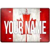 Personalisierter Magnet Namensschild Kanada Flagge Quadrat Kühlschrank von BRGiftShop