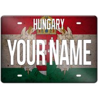 Personalisierter Magnet Namensschild Ungarn Flagge Quadrat Kühlschrank von BRGiftShop