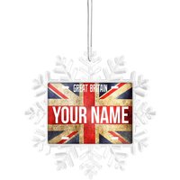 Personalisiertes Ornament Namens-Lizenz Großbritannien Flagge Schild von BRGiftShop