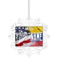 Personalisiertes Ornament Namensanhänger Usa Und Venezuela Flagge von BRGiftShop