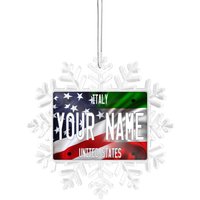 Personalisiertes Ornament Namensmix Usa Und Italien Flagge von BRGiftShop