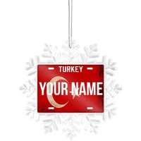 Personalisiertes Ornament Namensschild Türkei Flagge von BRGiftShop