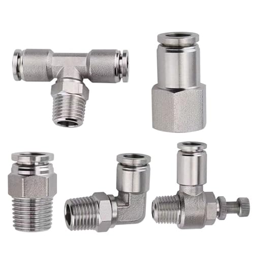 1 STÜCKE 304 Edelstahl Luftschlauchanschluss PC PL Pneumatische Rohrverschraubung 1/8 1/4 3/8 1/2 Männlich zu Weiblich Schnellverschluss Rohrverschraubungen(4-01 (4mm-1l8),SL) von BRHJJQPP