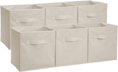 BRIAN & DANY Faltbare Aufbewahrungsbox in Würfelform, 6er-Pack, Beige, 31 x 31 x 31 CM von BRIAN & DANY
