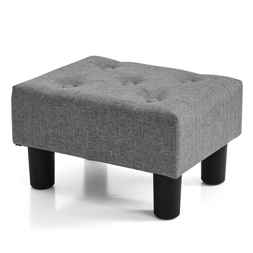 BRIAN & DANY Kleiner Fußhocker-Ottomane, Leinen-Fußhocker, Ottomane mit Beinen, Sofa-Fußstütze, extra Sitzgelegenheit für Wohnzimmer, Eingangsbereich, Büro, Grau BRIAN & DANY Kleiner Fußhocker-Ottomane, Leinen-Fußhocker, Ottomane mit Beinen, Sofa-Fußstütze, extra Sitzgelegenheit für Wohnzimmer, Eingangsbereich, Büro, Grau von BRIAN & DANY