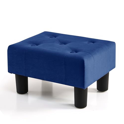 BRIAN & DANY Kleiner Fußhocker Ottomane, Samt Holz Fußhocker Ottomane mit Kunststoffbeinen, Sofa Fußstütze Extra Sitzgelegenheit für Wohnzimmer Eingangsbereich Büro, Blau BRIAN & DANY Kleiner Fußhocker Ottomane, Samt Holz Fußhocker Ottomane mit Kunststoffbeinen, Sofa Fußstütze Extra Sitzgelegenheit für Wohnzimmer Eingangsbereich Büro, Blau von BRIAN & DANY