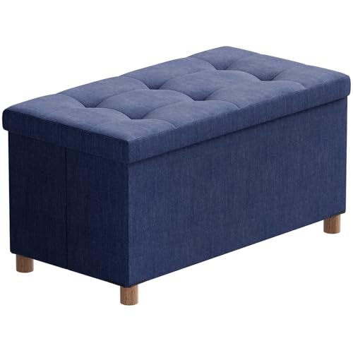 BRIAN & DANY Sitzbank mit Stauraum, Sitztruhe Sitzhocker Fußhocker, Faltbar Sitztruhe Sitzhocker mit Deckel, Blau, 76 x 38 x 38 cm BRIAN & DANY Sitzbank mit Stauraum, Sitztruhe Sitzhocker Fußhocker, Faltbar Sitztruhe Sitzhocker mit Deckel, Blau, 76 x 38 x 38 cm von BRIAN & DANY