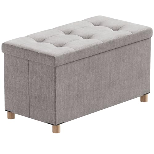 BRIAN & DANY Sitzbank mit Stauraum, Sitztruhe Sitzhocker Fußhocker, Faltbar Sitztruhe Sitzhocker mit Deckel, Hellgrau, 76 x 38 x 38 cm BRIAN & DANY Sitzbank mit Stauraum, Sitztruhe Sitzhocker Fußhocker, Faltbar Sitztruhe Sitzhocker mit Deckel, Hellgrau, 76 x 38 x 38 cm von BRIAN & DANY