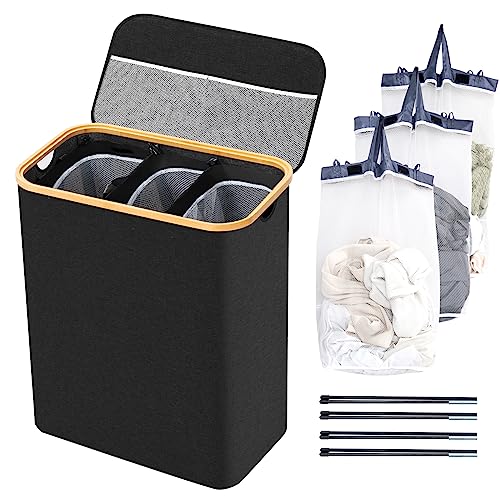 BRIAN & DANY Wäschekorb 3 Fächer mit Deckel von BRIAN & DANY