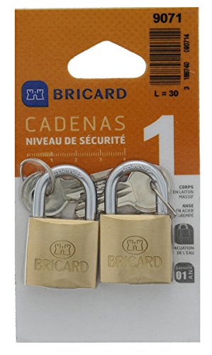 BRICARD 9071 Spiel 2 Vorhängeschloss 30 mm, 2 Stück BRICARD 9071 Spiel 2 Vorhängeschloss 30 mm, 2 Stück von Bricard
