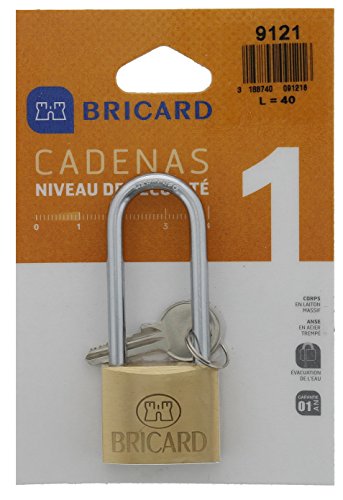 BRICARD 9121 Vorhängeschloss Messing Klassische 40 mm langem Bügel BRICARD 9121 Vorhängeschloss Messing Klassische 40 mm langem Bügel von Bricard