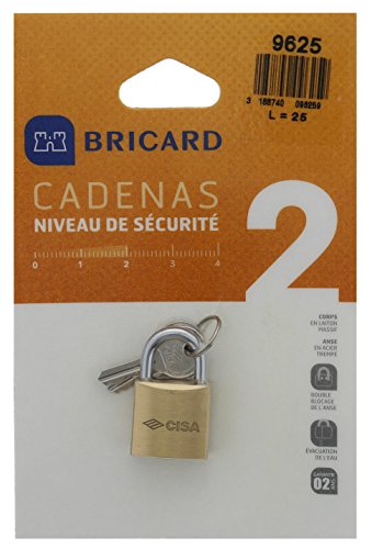 BRICARD 9625 Vorhängeschloss Securite Messing 25 mm von Bricard