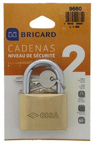 BRICARD 9660 Vorhängeschloss Securite Messing 60 mm von Bricard