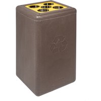 BRICKBIN Abfallbehälter für Becher, aus recyceltem Kunststoff und Kaffeesatz, 65 Liter, braun/gelb von BRICKBIN