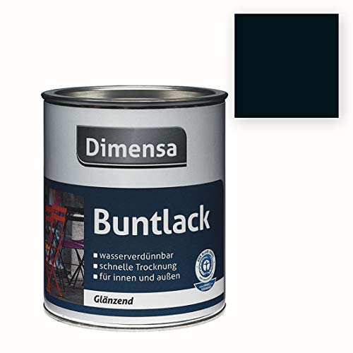 Acryl-Buntlack schwarz glänzend | Buntlack für innen & außen Tiefschwarz RAL 9005 | 0,75 Liter von BRICOFLOR