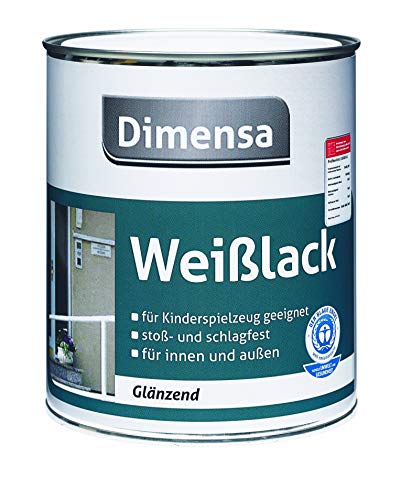 Acryllack weiß | Weißlack glänzend auf Wasserbasis Holzfarbe & Metallfarbe | 2,5 Liter von BRICOFLOR