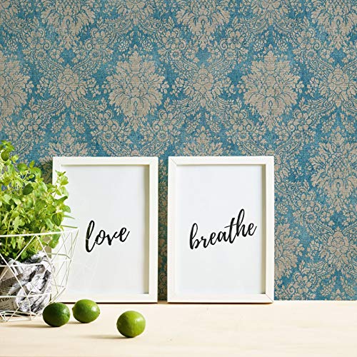 BRICOFLOR Barock Tapete | Barock Tapete royal | Türkise Vliestapete mit Ornament in Beige für Esszimmer und Schlafzimmer | Elegante Vlies Mustertapete französisch mit Vinyl von BRICOFLOR