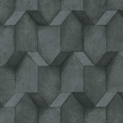 BRICOFLOR Beton Tapete aus Vlies ideal für Küche und Schlafzimmer Moderne Vliestapete in Betonoptik schwarz in 3D Optik von BRICOFLOR
