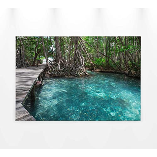 BRICOFLOR Canvas Leinwand Bild Urwald und See | Regenwald Bild in Türkis und Grün | Keilrahmen Bild mit Dschungel ideal für Schlafzimmer und Badezimmer BRICOFLOR Canvas Leinwand Bild Urwald und See | Regenwald Bild in Türkis und Grün | Keilrahmen Bild mit Dschungel ideal für Schlafzimmer und Badezimmer von BRICOFLOR