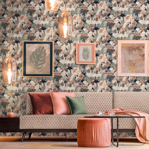 BRICOFLOR Dschungel Tapete mit Bogen Design modern Palmenblätter Vliestapete in Blau Grau Grün Braun ideal für Schlafzimmer BRICOFLOR Dschungel Tapete mit Bogen Design modern Palmenblätter Vliestapete in Blau Grau Grün Braun ideal für Schlafzimmer von BRICOFLOR