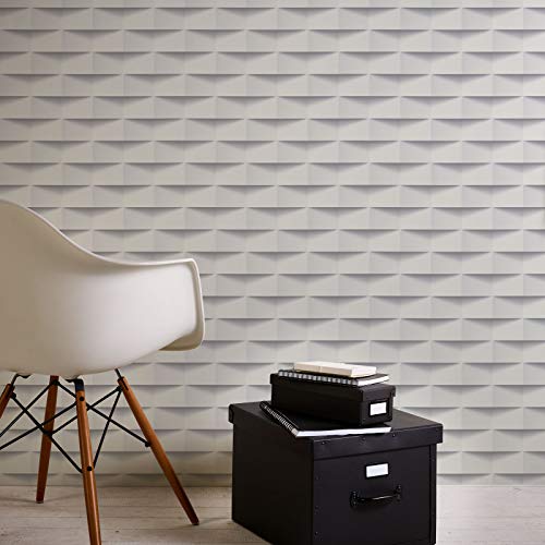 BRICOFLOR Geometrisch Tapete | Weiße Tapete für Wohnzimmer und Schlafzimmer im modernen Stil | 3D Vliestapete mit geometrischem Design | Ausgefallene Tapete mit Vinyl von BRICOFLOR
